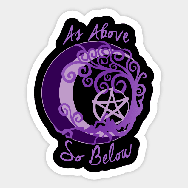 Wiccan Pagan Witch Tree of Life, As Above, So Below Art pentacle Sticker by BeesEz